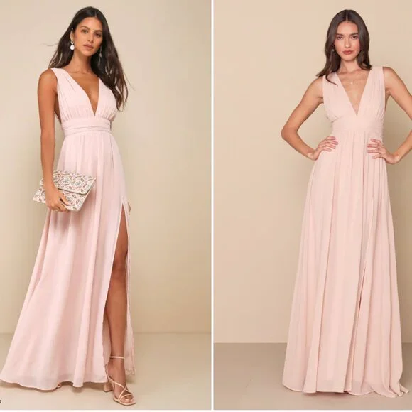 Lulus Heavenly Hues Blush Maxi Dress - Picture 1 of 3